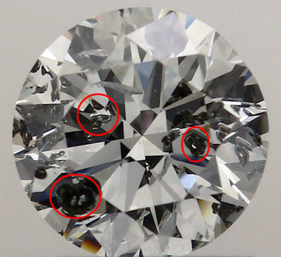 crystals as seen in a diamond.