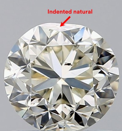 Clear view of an obvious indented natural
